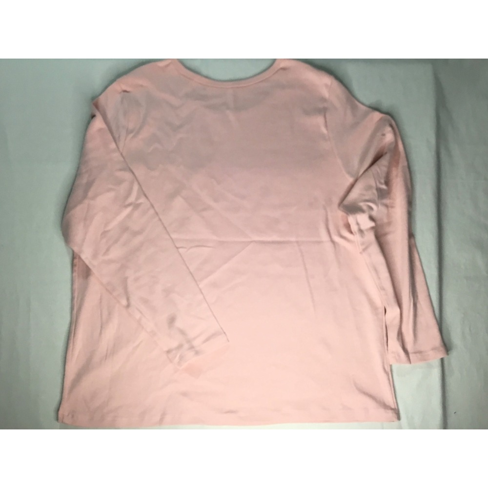 St Johns Bay Women's Pink Long Sleeve Crew Neck Basic T-Shirt‎ Top 3X NWT - Picture 2 of 6